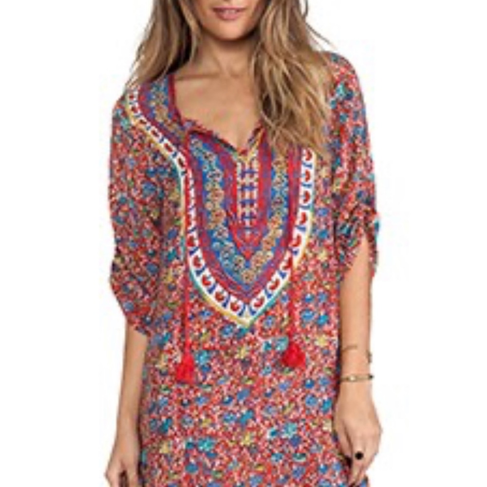 Roland Sasha Red Tunic/ Dress Floral Size L